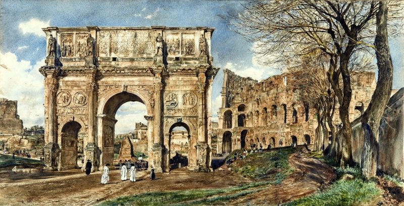 800x408 The Arch Of Constantine And The Colosseum, Rome Painting Rudolf - Constantine Painting