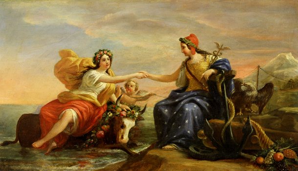 610x352 U.s. Senate Sketch, Telegraph By Constantino Brumidi - Constantino Painting