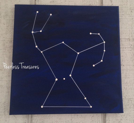 570x522 Orion Constellation Painting Original By Peerlesstreasures Art - Constellation Painting