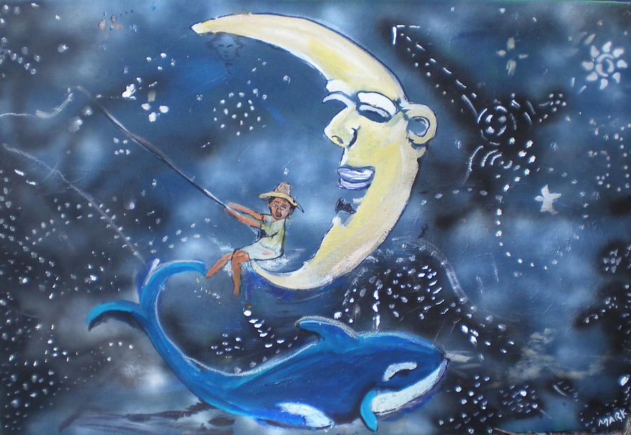 900x621 Constellation Fisherman Painting By Mark Herbert - Constellation Painting