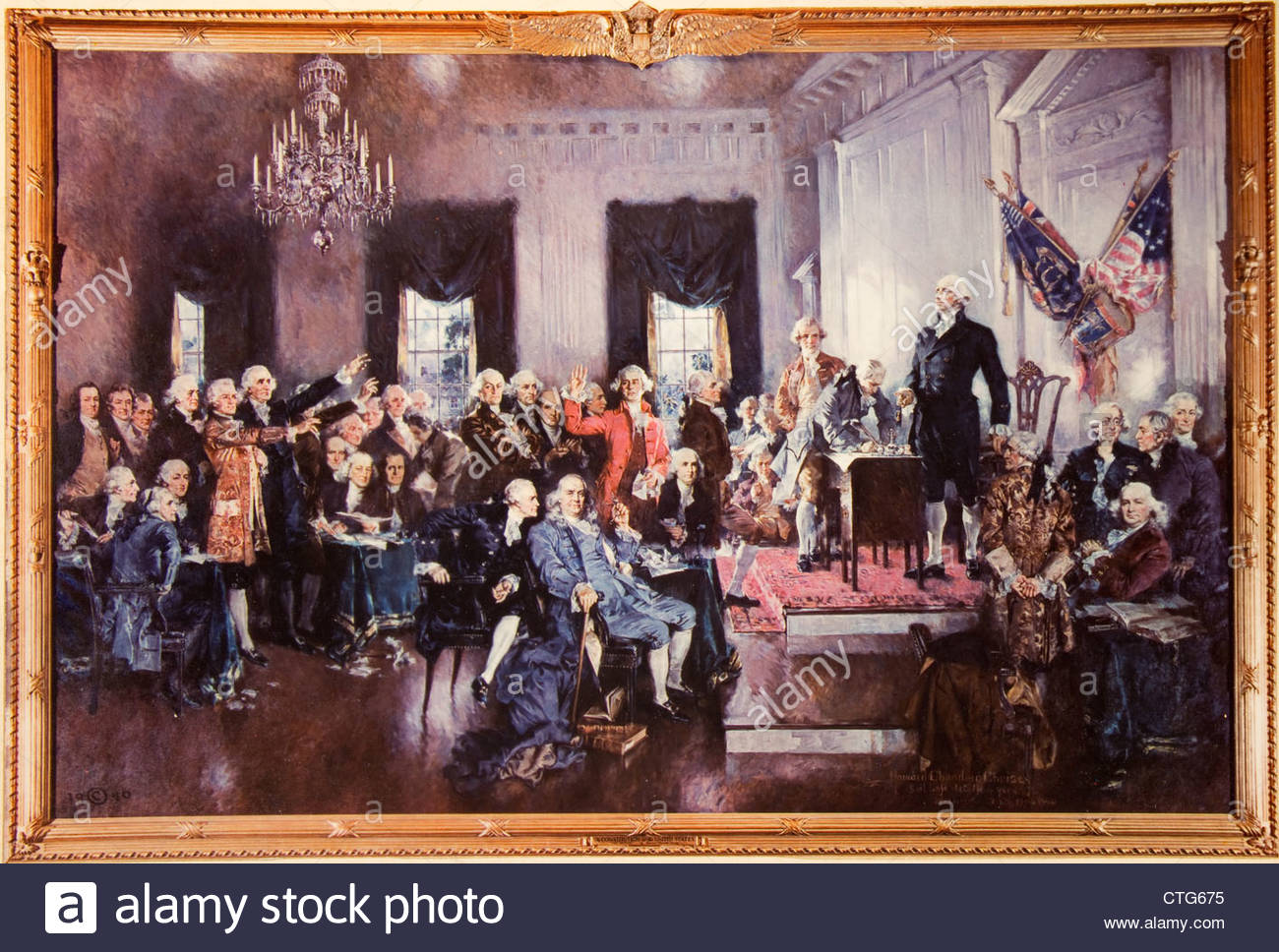 1300x968 Howard Chandler Christy Painting Scene At Signing Of Constitution - Constitution Painting