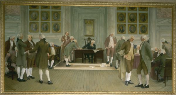 600x324 Painting Of The Signing Of The American Constitution Painting - Constitution Painting