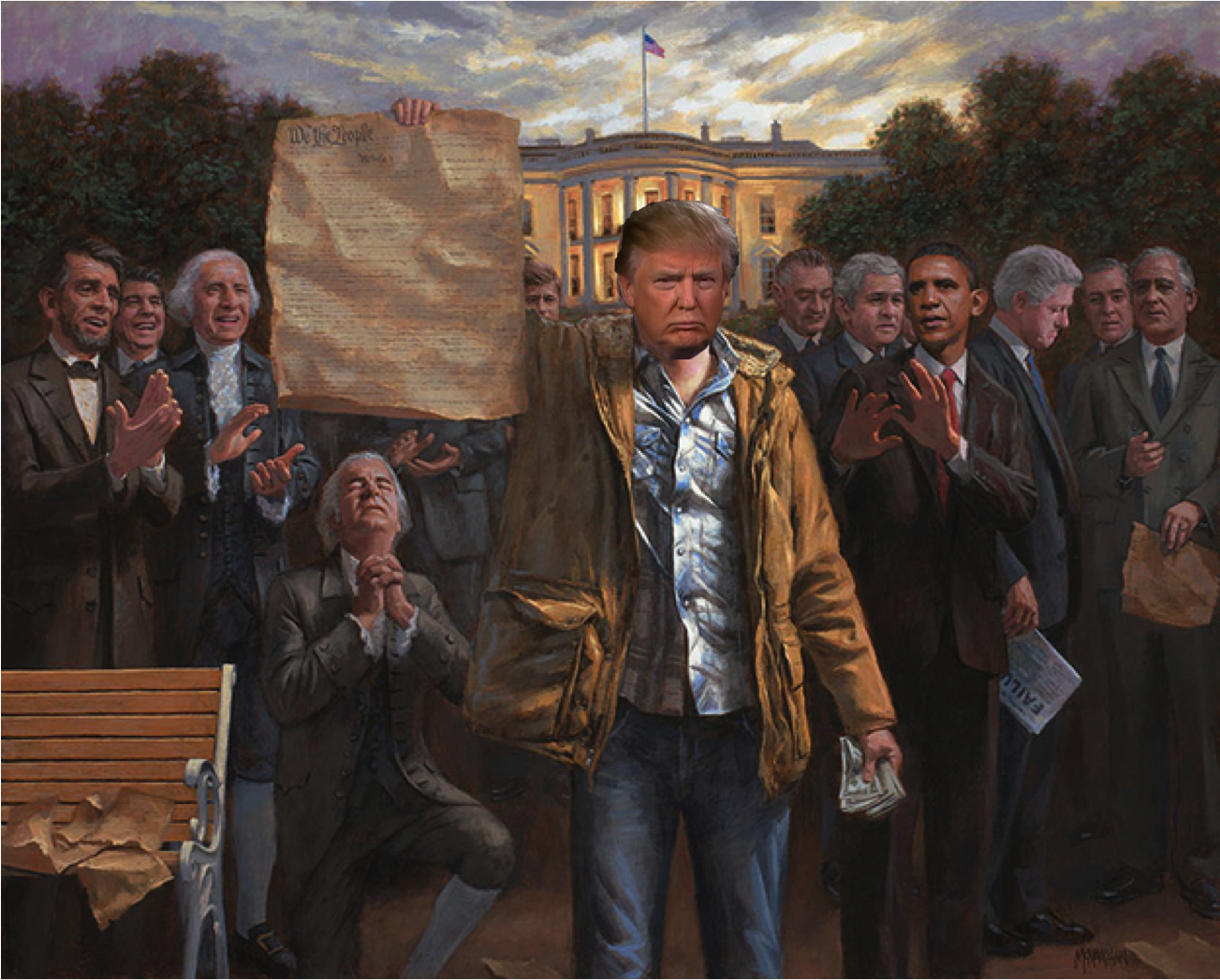 1303x1047 For The Constitution Donald Trump Know Your Meme - Constitution Painting