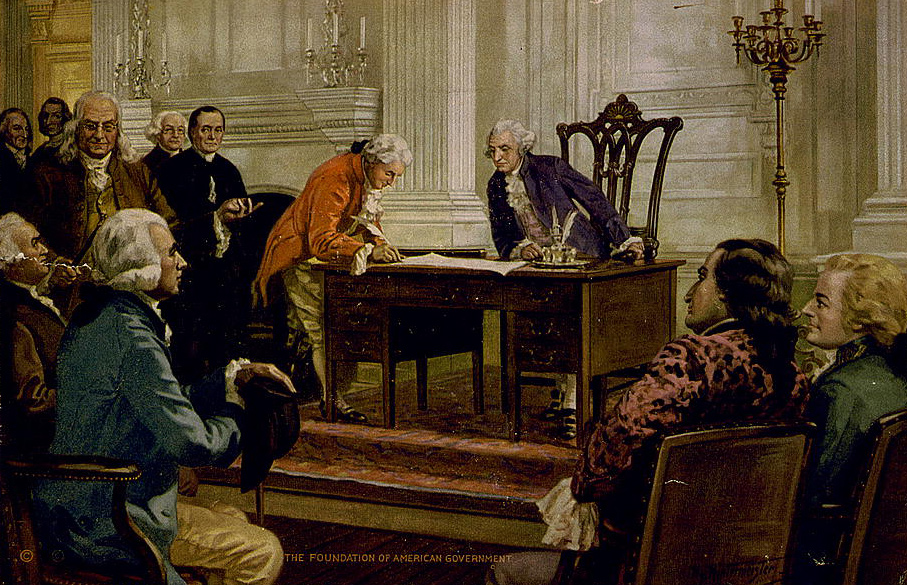 907x585 George Washington Presides Over Signing Of U.s. Constitution - Constitutional Convention Painting