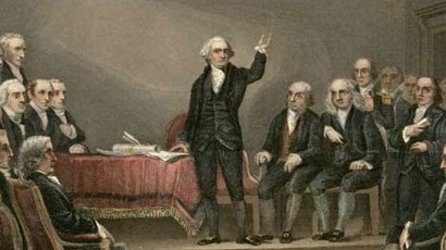 410x230 Presiding Over The Constitutional Convention George Washington'S - Constitutional Convention Painting