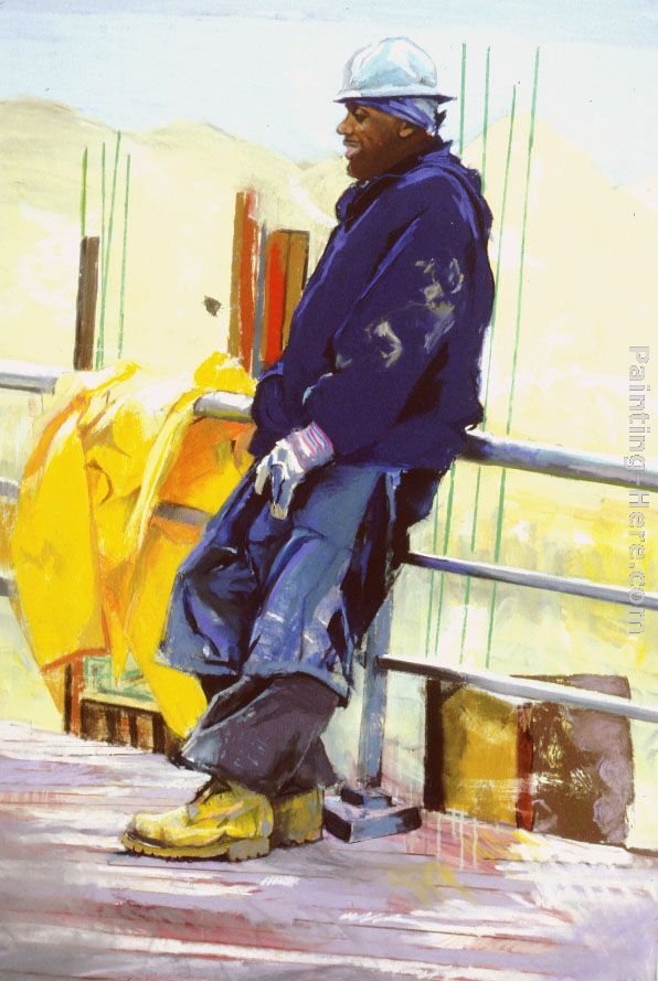 596x889 Rhoda Yanow Construction Worker Painting Anysize 50% Off - Construction Painting