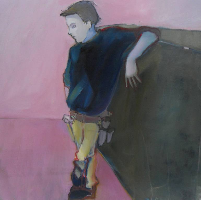 770x769 Saatchi Art Construction Worker Painting By Florence Baumgartner - Construction Worker Painting