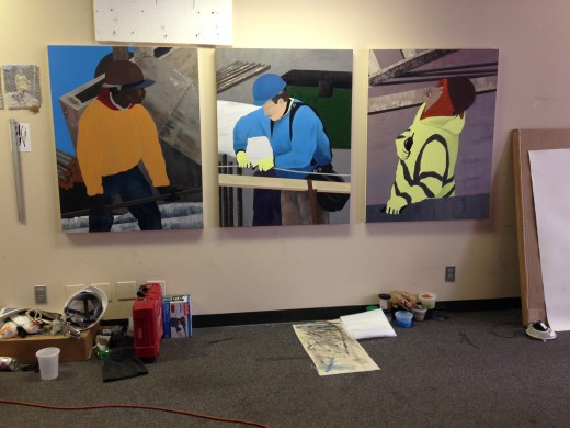 520x390 These Construction Worker Paintings Give New Meaning - Construction Worker Painting