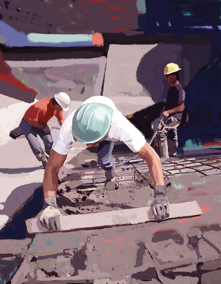 740x951 Concrete Amp Rebar - Construction Worker Painting