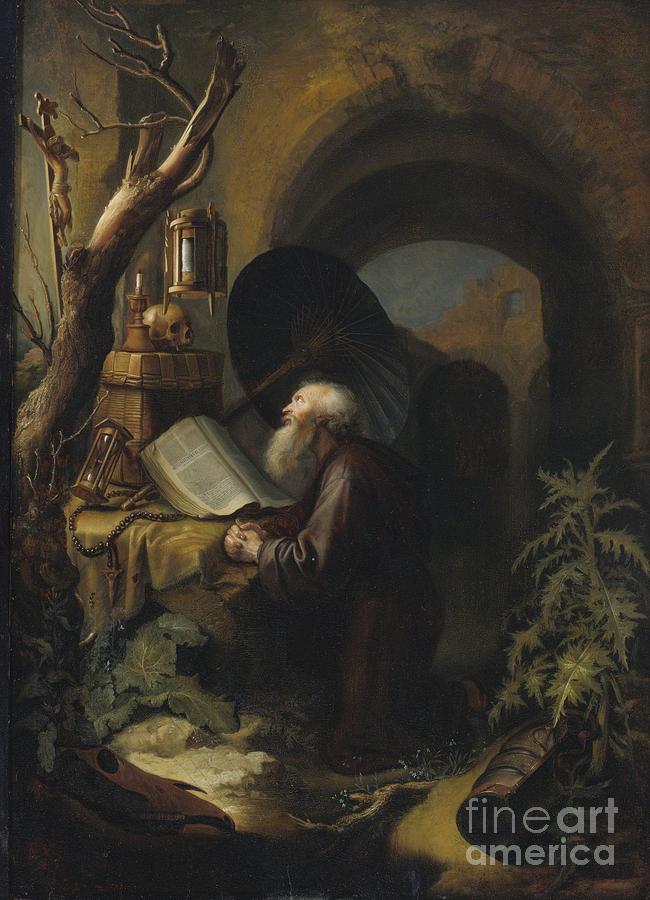 650x900 A Hermit Monk In Contemplation Painting By Celestial Images - Contemplation Painting