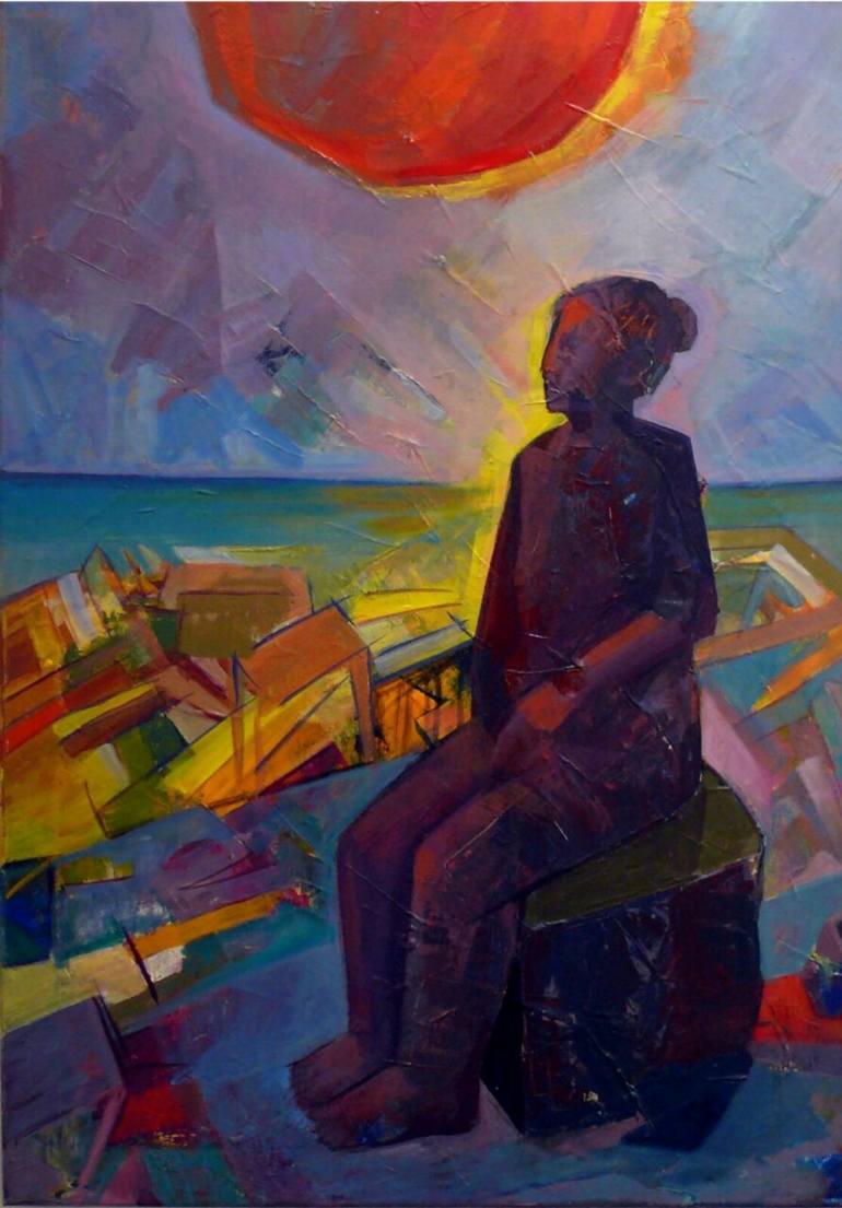 770x1105 Saatchi Art Sunset Contemplation Painting By Noha Nayel - Contemplation Painting