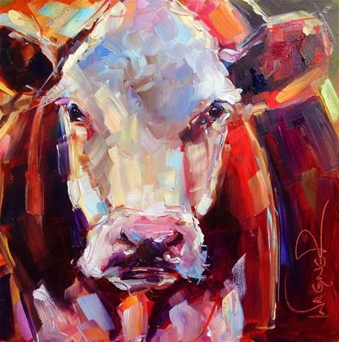 495x500 Daily Paintworks - Contemporary Cow Painting