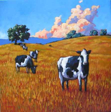 446x450 Fine Art By Patty Baker - Contemporary Cow Painting
