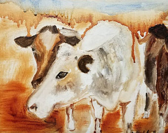 340x270 Contemporary Cow Art Etsy - Contemporary Cow Painting