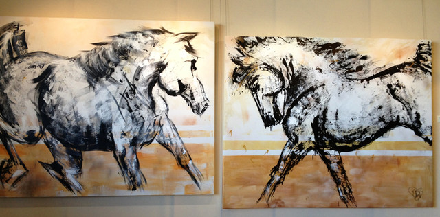 640x316 Running Horse Painting - Contemporary Horse Painting
