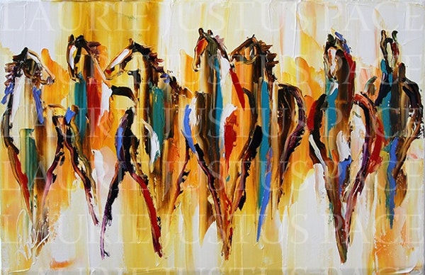 600x388 Seven Strong Contemporary Horse Paintings By Texas Artist Laurie - Contemporary Horse Painting