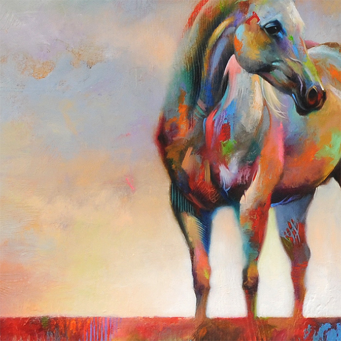 700x700 The Crossing Abstract Horse Art Print Art2d Gallery - Contemporary Horse Painting