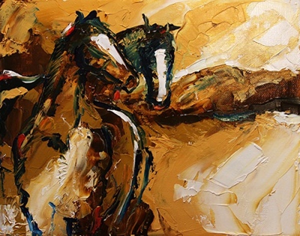 600x471 Which Direction Contemporary Horse Paintings By Texas Artist - Contemporary Horse Painting