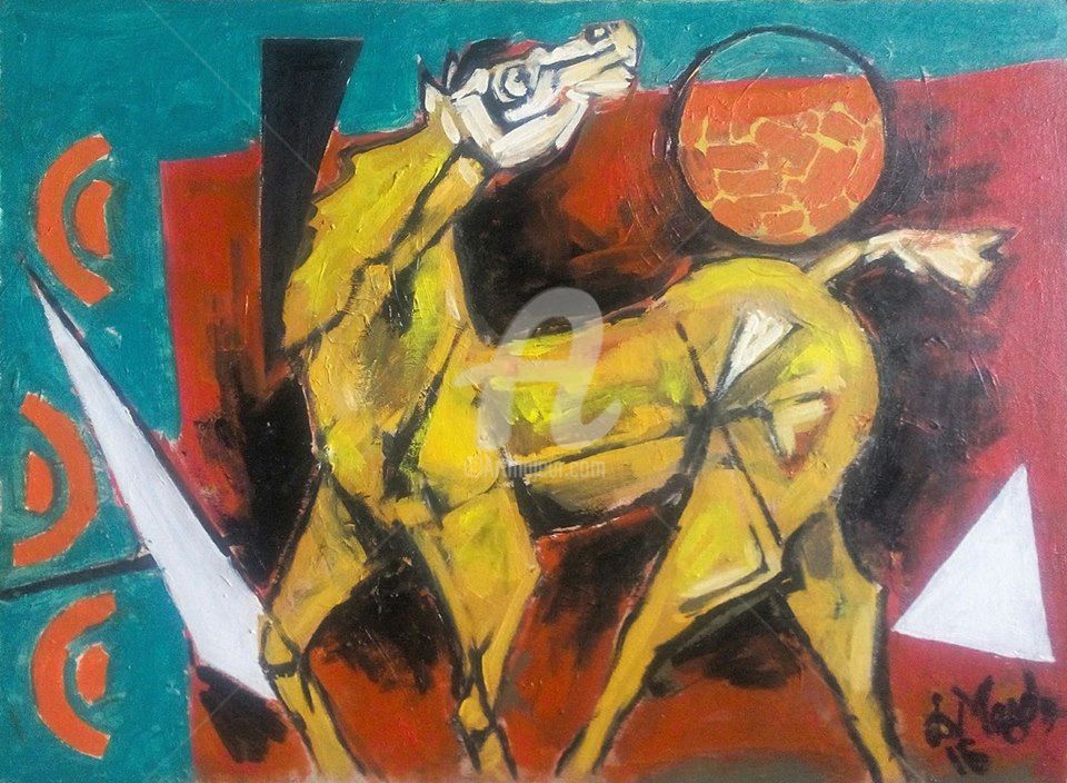 960x704 Horse Painting.jpg (Debdas Mazumder) - Contemporary Horse Painting