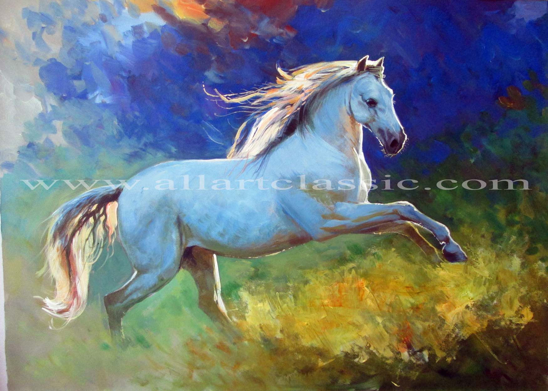 1750x1248 Art Reproductions And Original Oil Paintings Landscapes, Running - Contemporary Horse Painting