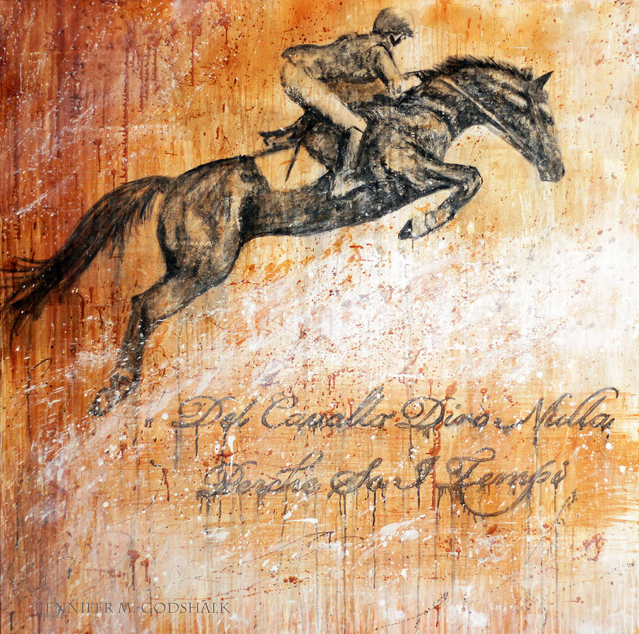 900x893 Cavallo Contemporary Horse Art Painting By Jennifer Morrison Godshalk - Contemporary Horse Painting