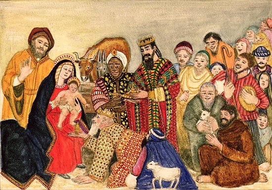 550x385 Nativity Scene - Contemporary Nativity Scene Painting