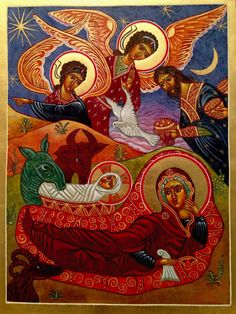 236x314 Nativity Scene By Christina Jarmolinski Nativity - Contemporary Nativity Scene Painting