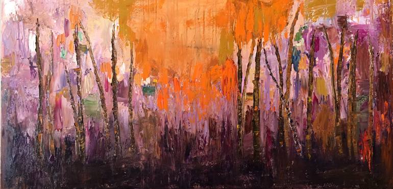 770x370 Saatchi Art Abstract Sunset Woods Oil Painting Contemporary Earth - Contemporary Oil Painting