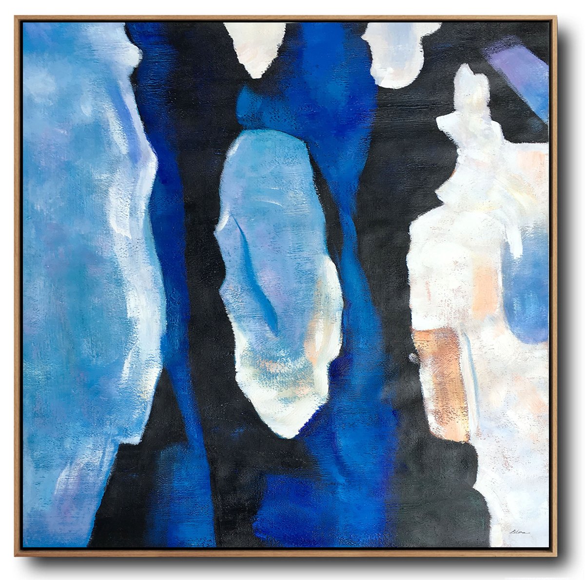 1200x1189 Hand Painted Oversized Blue Contemporary Painting On Canvas. Cz - Contemporary Painting