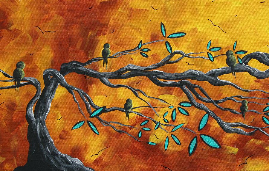 900x575 Original Bird Landscape Art Contemporary Painting After The Storm - Contemporary Painting