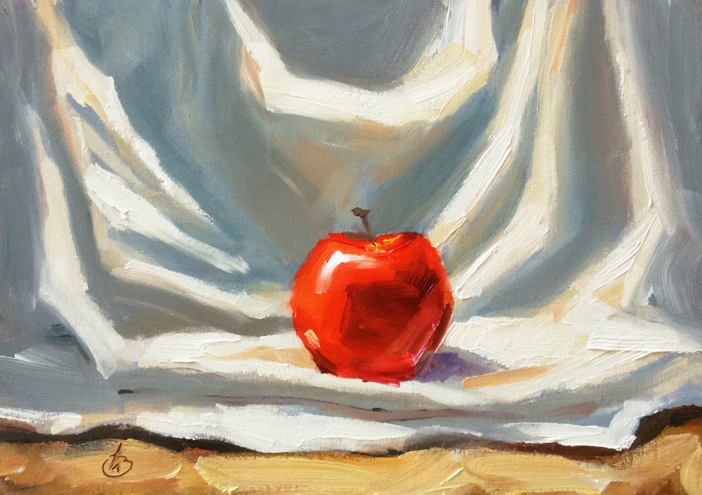 1000x705 Tom Brown Fine Art Apple, Contemporary Still Life By Tom Brown - Contemporary Still Life Painting