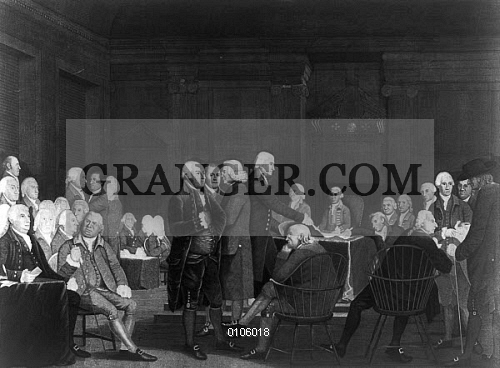 500x368 Image Of Voting Independence, 1776. - Continental Congress Painting