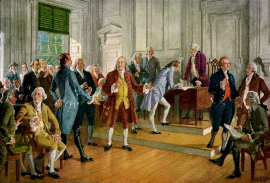 911x616 July 4, 1776 Was Not Independence Day It's Ethics, Stupid! - Continental Congress Painting