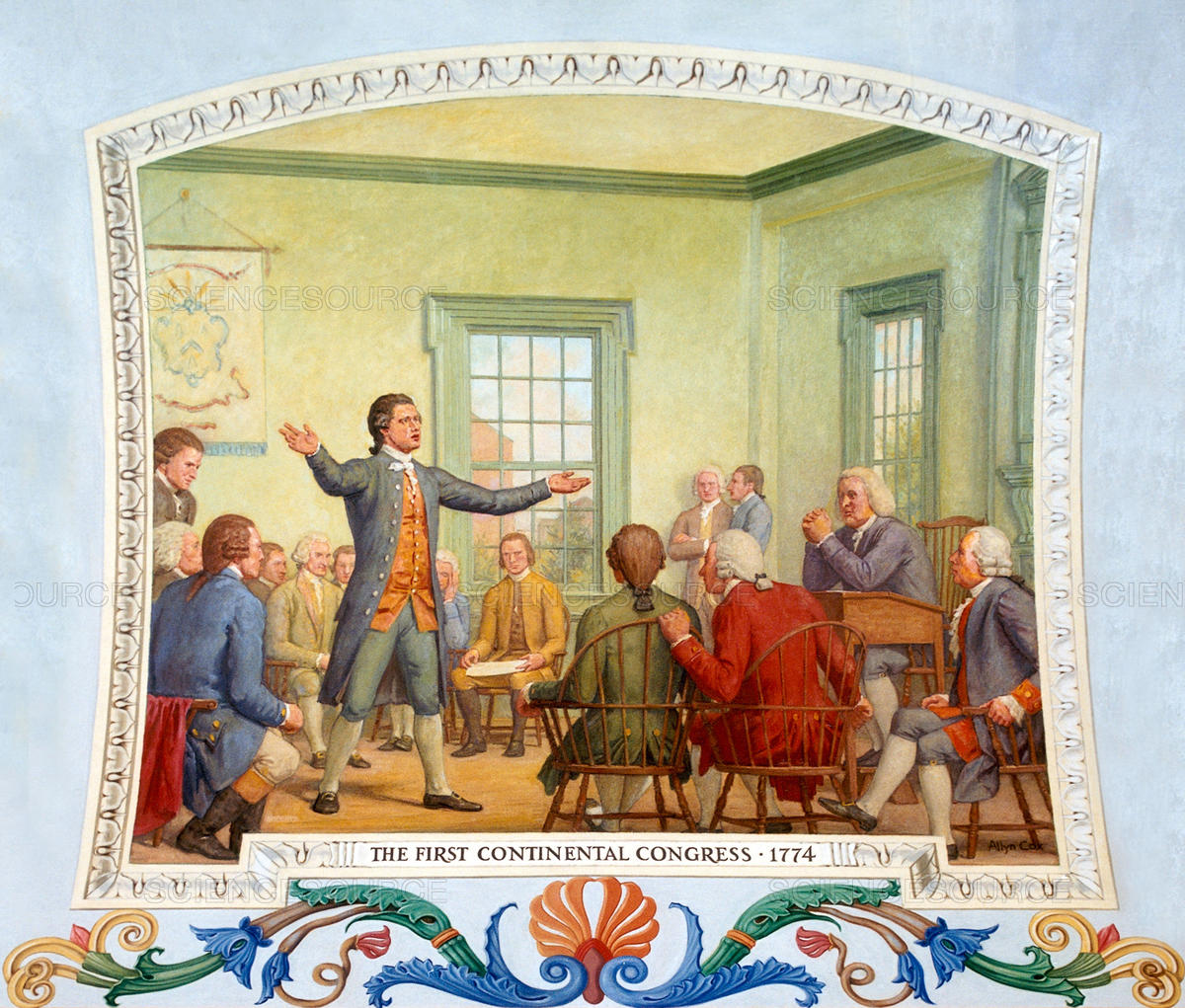 1200x1021 Science Source - Continental Congress Painting
