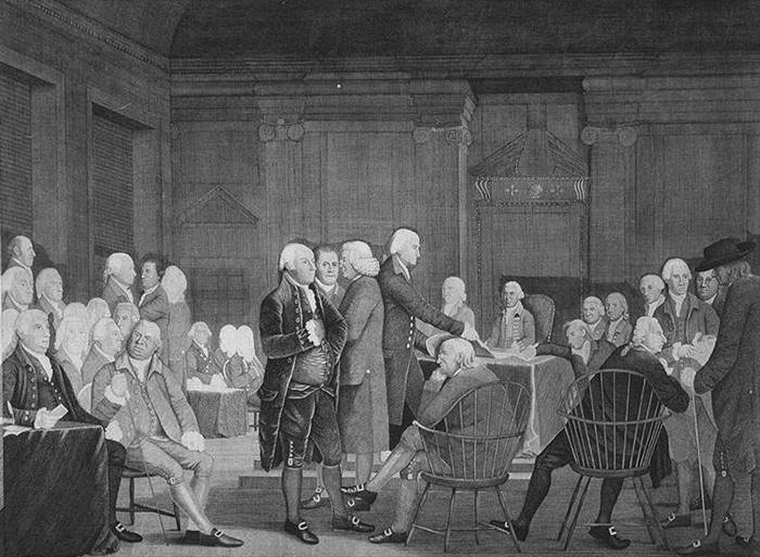 700x513 The Declaration Of Independence - Continental Congress Painting