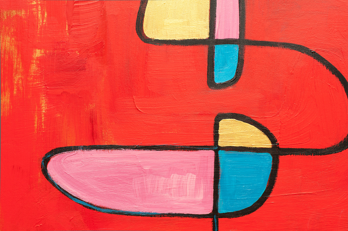 1200x798 Made By Joel New Painting Abstract Contour Flower Garden - Contour Line Painting