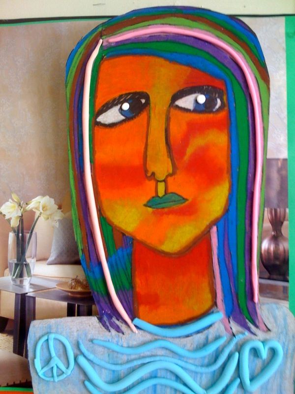 600x800 Room 9 Art! Contour Line Portraits. Lovely Color Mixing Ideas - Contour Line Painting