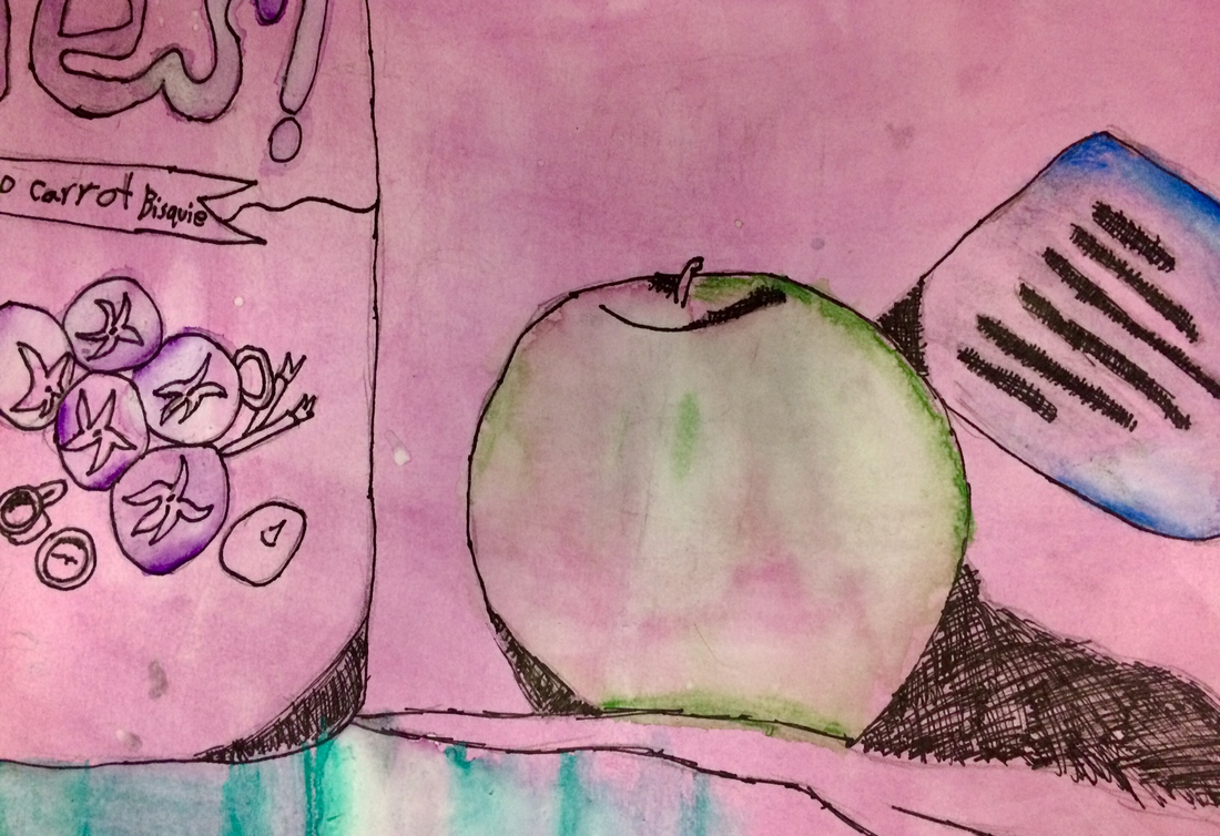 1100x754 Students Are Painting With Fruits And Veggie Juices This Week - Contour Line Painting