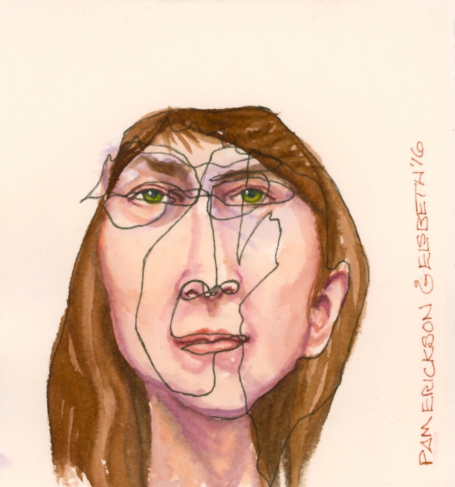 1493x1600 Elsbeth Mcleod Sculpture, Painting And Writing A Two Handed Blind - Contour Painting