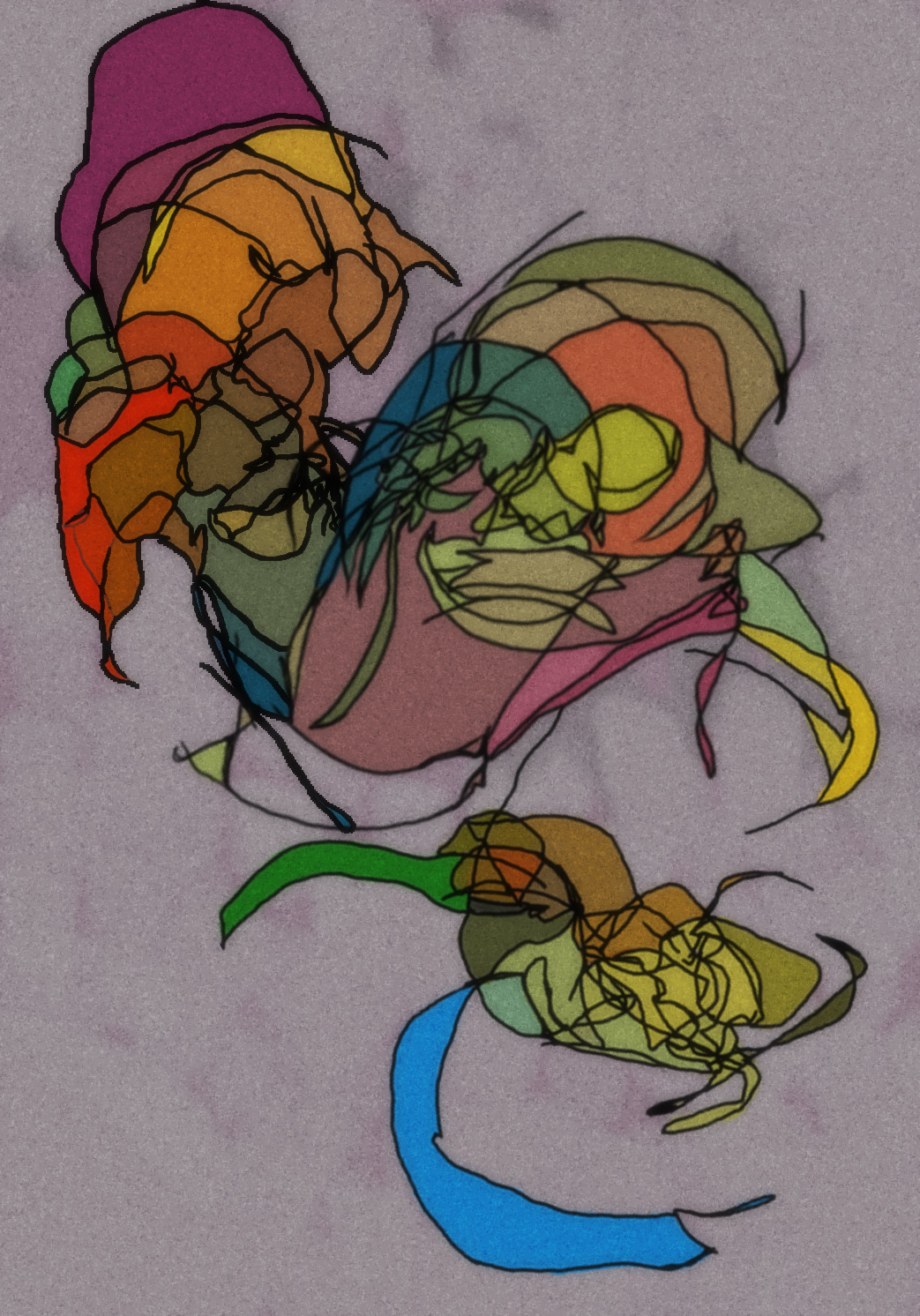 1043x1492 Project 7b. Blind Contour Painting Filmbuff - Contour Painting