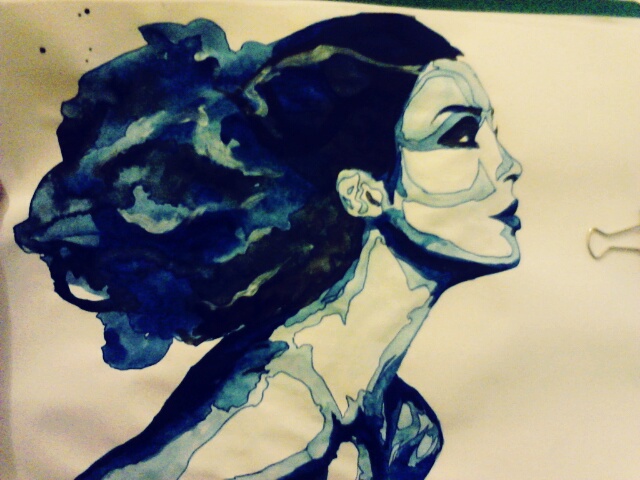 640x480 Pretty Lady Contour Painting By Totus Mundus - Contour Painting