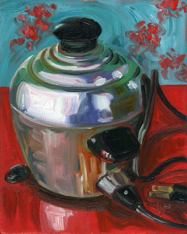 720x900 Stainless Steel Cooker Of Eggs Painting By Jennie Traill Schaeffer - Cooker Painting