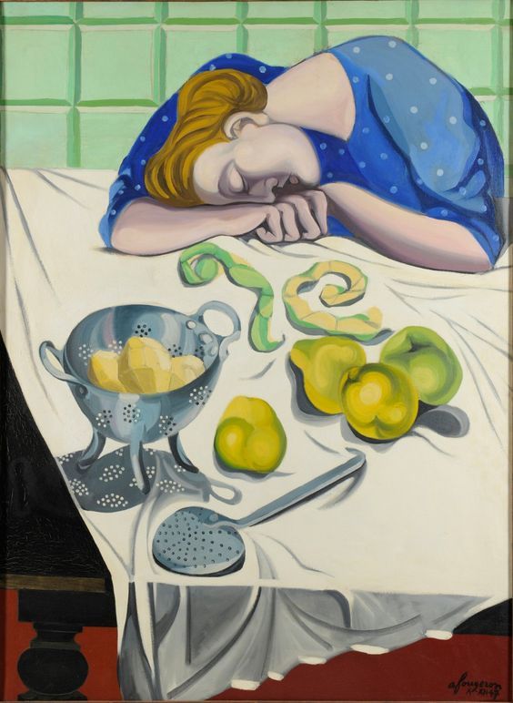 564x772 The Sleepy Cooker Fougeron Jeunes Peintres De La - Cooker Painting