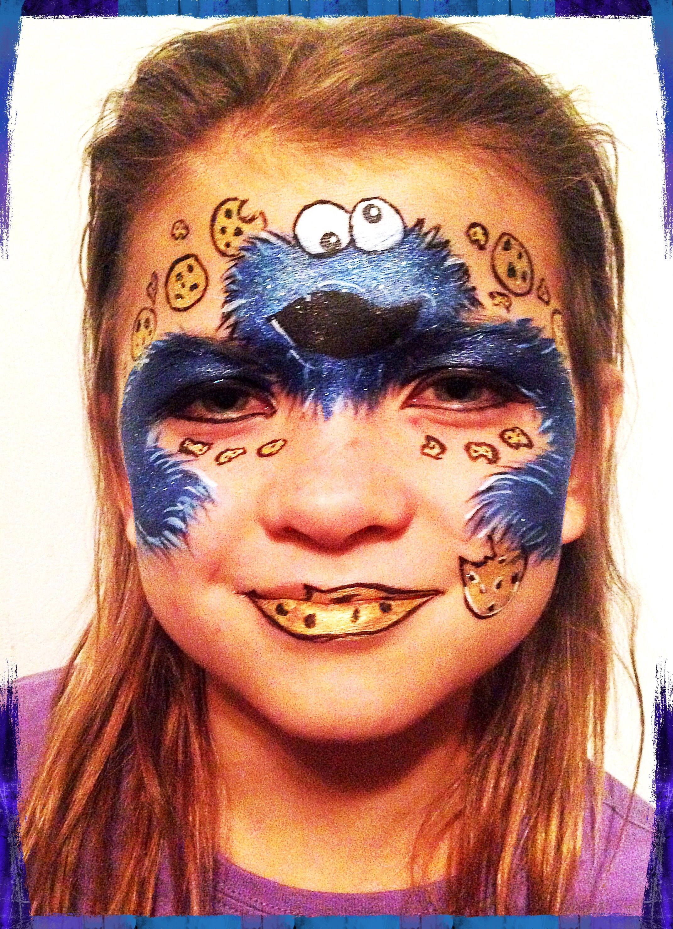 2143x2958 Cookie Monster By Rainbow Smiles Fantastic Faces Rainbow Smiles - Cookie Monster Face Painting