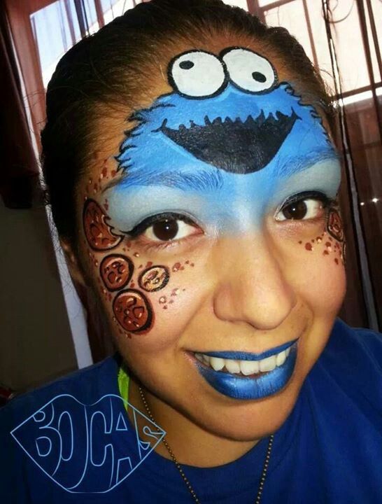 546x720 Theretroinc On Etsy Monster Face Painting, Paint Designs - Cookie Monster Face Painting