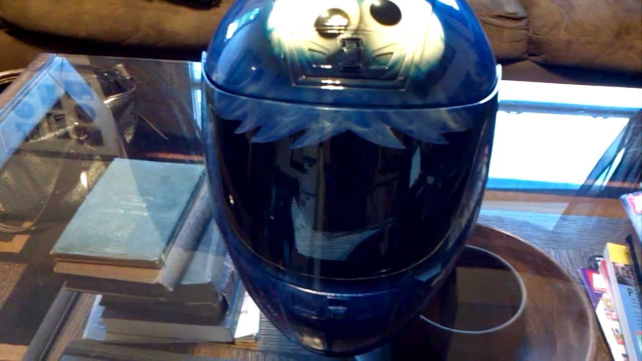 1280x720 Custom Painted Airbrushed Cookie Monster Helmet - Cookie Monster Painting
