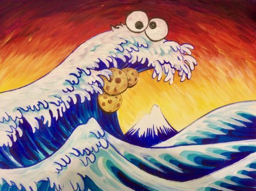 500x374 Hokusai - Cookie Monster Painting