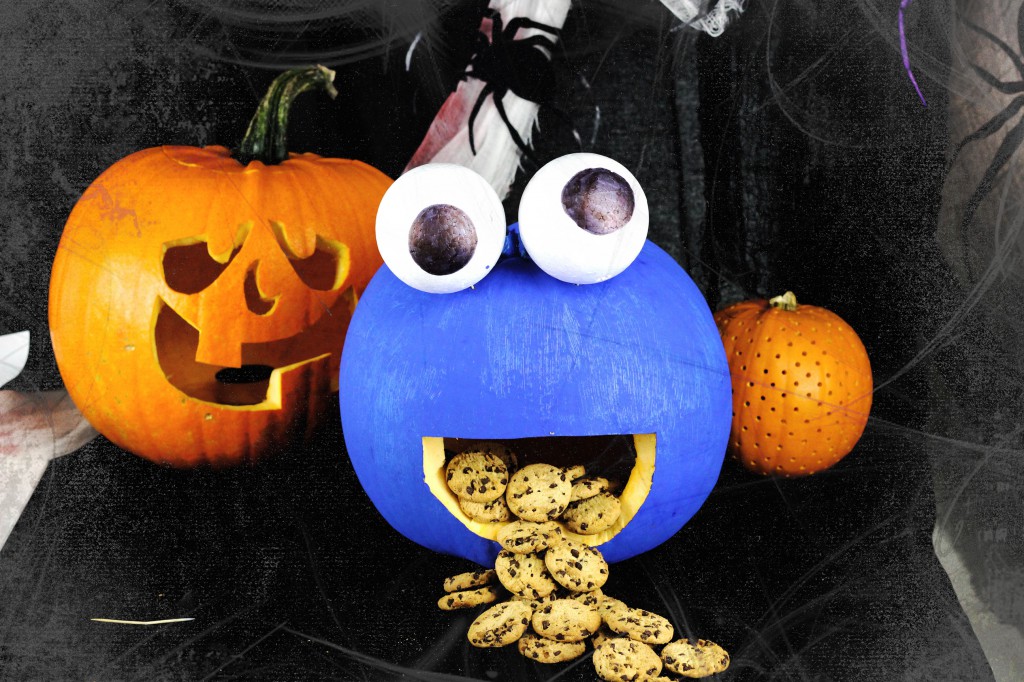 1024x682 How To Make A Cookie Monster Pumpkin Party Delights Blog - Cookie Monster Painting