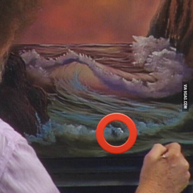 640x640 Just Watched Bob Ross Paint This Ocean Scene Couldn'T Help But - Cookie Monster Painting