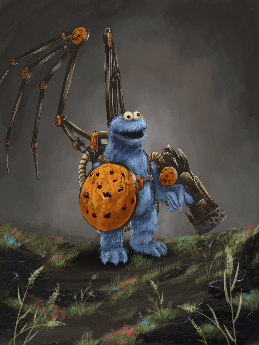 900x1200 The Cookie Monster Lvl 99 By Hoken4500 On Newgrounds - Cookie Monster Painting